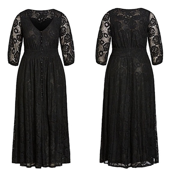 City Chic NWT Divine Creation Lace Maxi Dress Plus Size Black - Picture 17 of 17